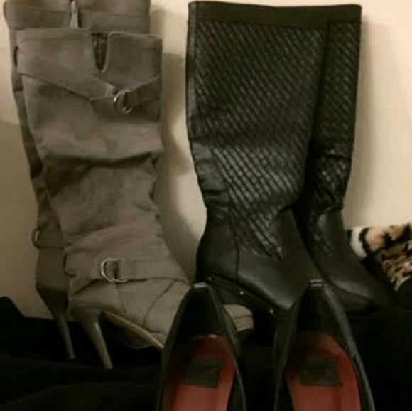 Monroe & Main Shoes - Grey heeled boots 🚫black pair sold🚫